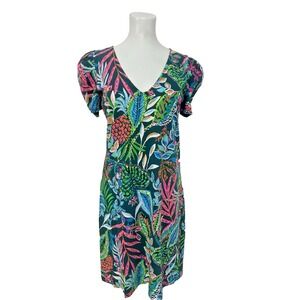 Lilly Pulitzer Vibrant Tropical Aleece T Shirt Dress in Multi Sunshine Jungle  S